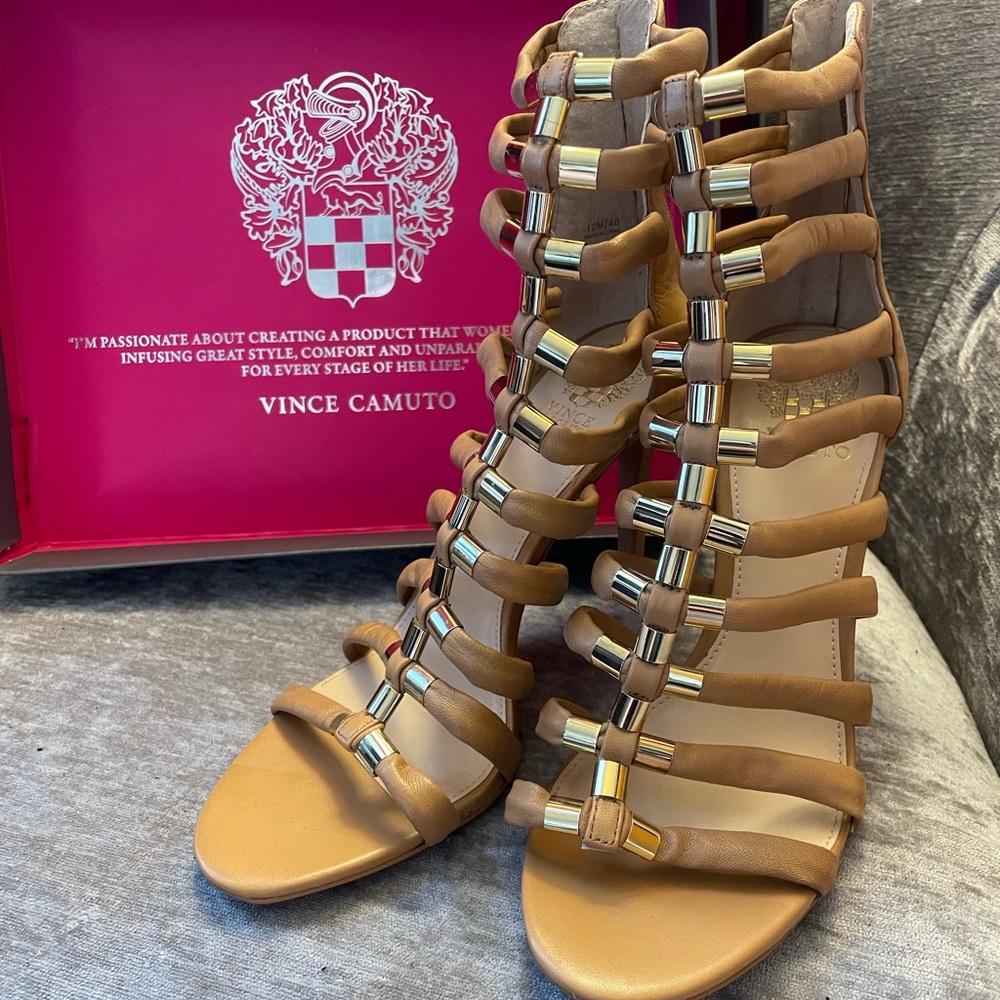 Tan & Gold High-Heels